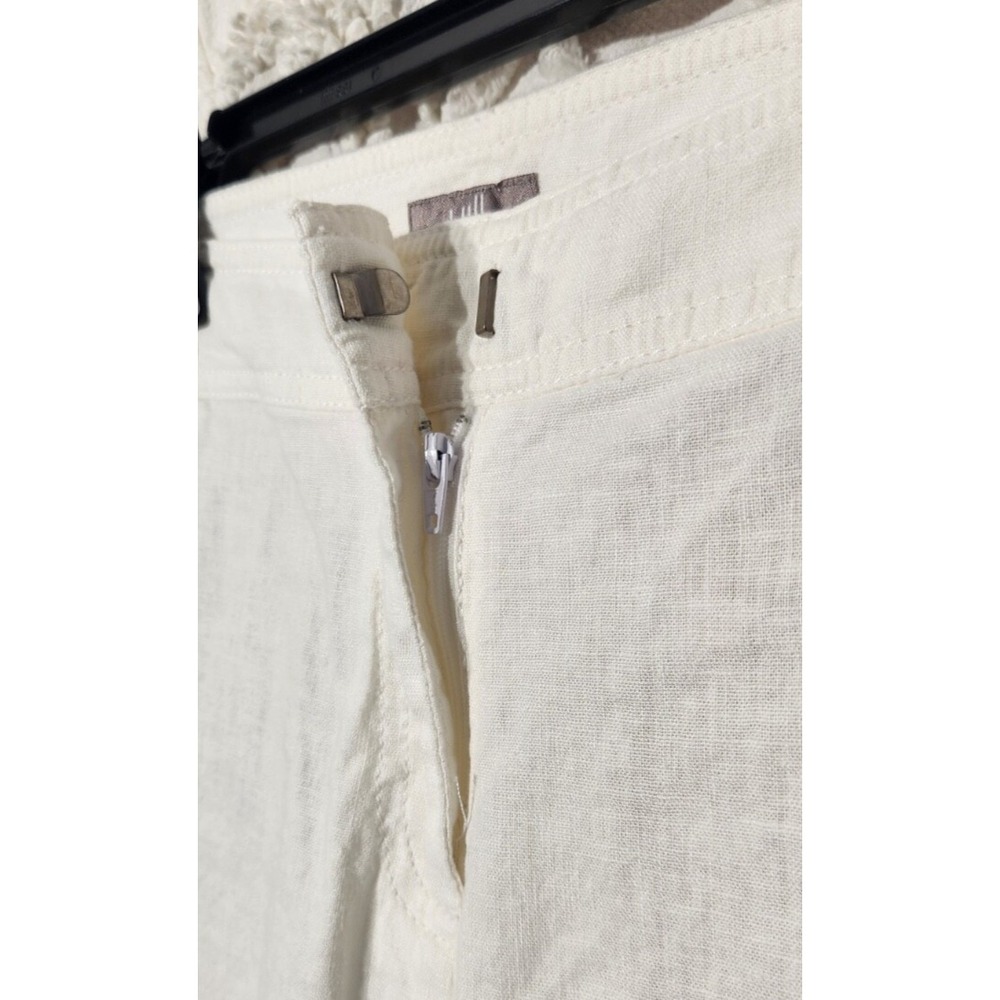 J Jill Womens Linen Pants Size 14 Tall White Beach Family Pictures Resortwear - Picture 7 of 13
